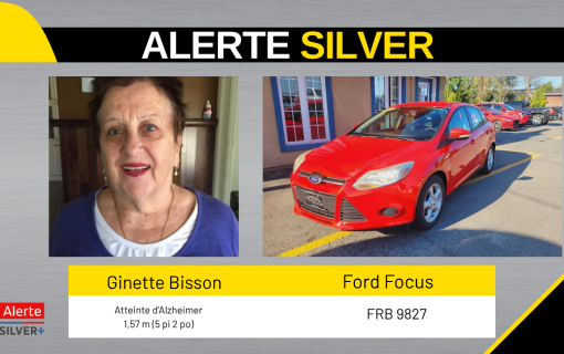 ALERTE SILVER EN COURS Pour retrouver Ginette Bisson 79 ans