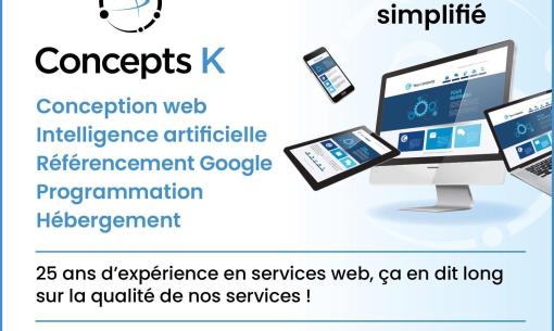 Agence Concepts K, 25 ans d'expérience en conception web, référencement Google, stratégies et solutions pour sites web