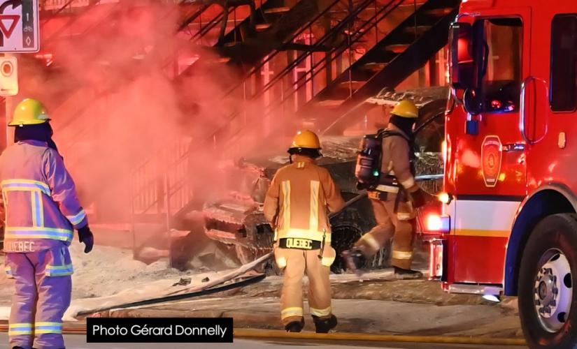 Véhicule en feu d’origine possiblement criminelle à Québec