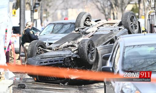 Québec - Spectaculaire accident dans Limoilou 