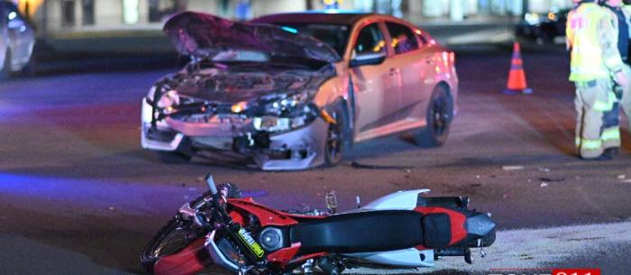 Accident sur le boulevard Henri-Bourassa impliquant une moto et un véhicule