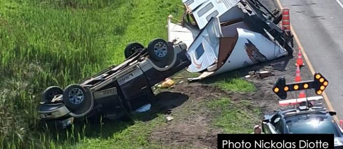 DERNIÈRE HEURE autoroute 20 ouest Lévis fermée à cause d'un accident