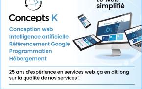 Agence Concepts K, 25 ans d'expérience en conception, référencement Google et solutions pour sites web