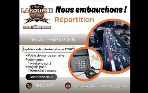 Offre d'emploi - Larouche Remorquage - Répartiteur(trice)