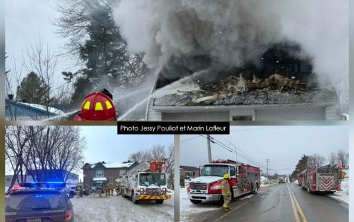 Trois incendies en Chaudière-Appalaches, à Frampton, St-Édouard de Lotbinière et St-Henri