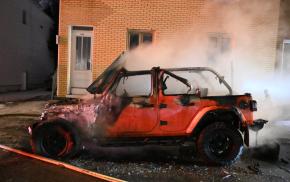 Véhicule en feu dans le quartier St-Sauveur possiblement criminel 