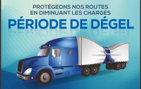 Période de dégel 2026 - Début de la période de restrictions de charges des véhicules lourds dans la zone 1