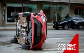 Accident capotage à l’intersection Charest et de la Couronne dans le quartier St-Roch 