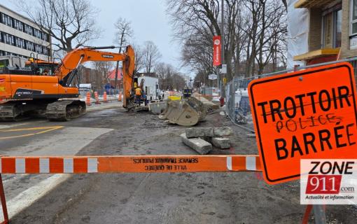 Québec - Important bris d'une conduite d'eau sur le chemin Ste-Foy