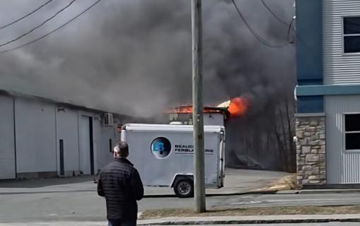 Incendie en cours à Sainte-Marie-de-Beauce