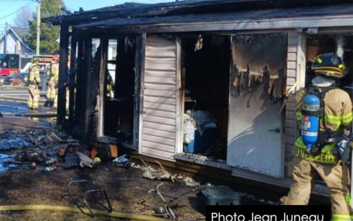 Intervention incendie à Lévis dans le secteur de Charny 