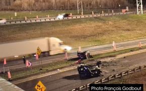 Lévis - Grave accident sur la 20 près des ponts : la conductrice circulait à sens inverse 