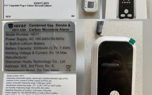 RAPPEL IMPORTANT d'un détecteur combiné de fumée, de gaz combustibles et de monoxyde de carbone