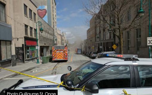 Incendie majeur sur la rue Wellington Nord  à Sherbrooke