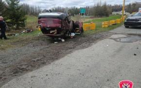 Grave accident à St-Joseph de Beauce : un véhicule fait une embardée dans une sortie 