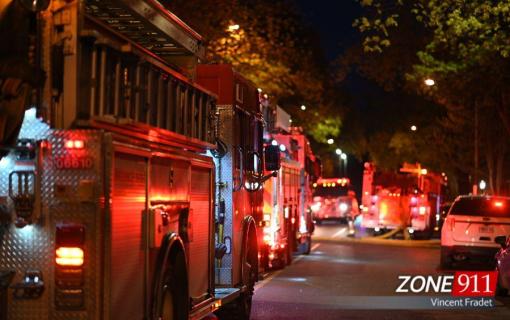 Intervention incendie sur la rue Aberdeen à la Haute-Ville de Québec