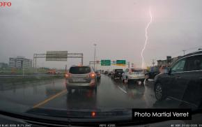 Orages, pluie, et de la grêle au Québec