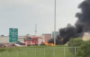 Incendie - véhicule en feu à la Promenade Beauport