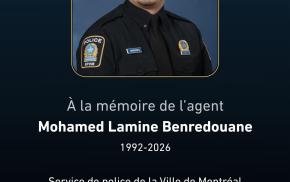 SPVM : L'agent Mohamed Lamine Benredouane est décédé dans l’exercice de ses fonctions