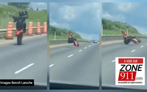 Autoroute Laurentienne : le motocycliste qui circulait sur une seule roue recevra près de 3 000 $ de constats d'infraction