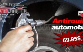 Québec - Antirouille complet pour seulement 69.95$ chez Le Centre Auto Québec