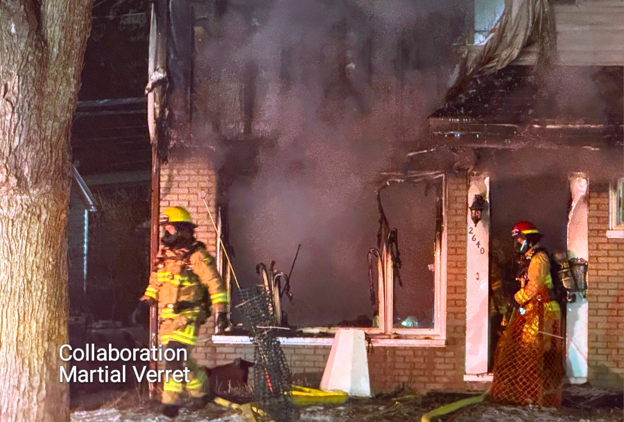 Incendie éclaté dans un jumelé dans le secteur de Duberger à Québec