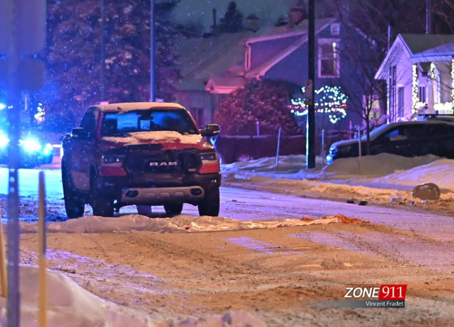 Accident mortel à Québec: Une piétonne percutée par une camionnette 