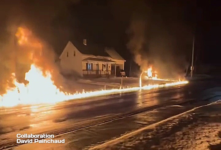 Véhicule en feu à St-Gilles de Lotbinière