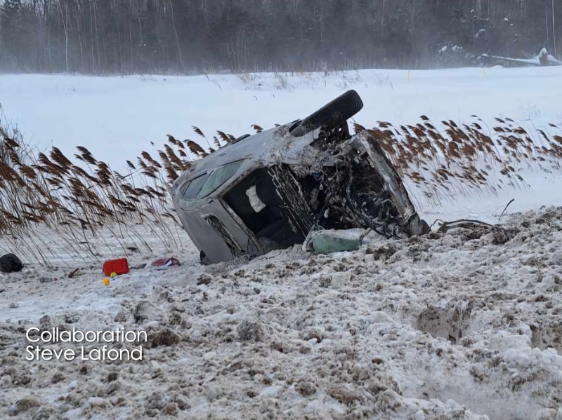 Lévis - Accident capotage sur l'autoroute 20 