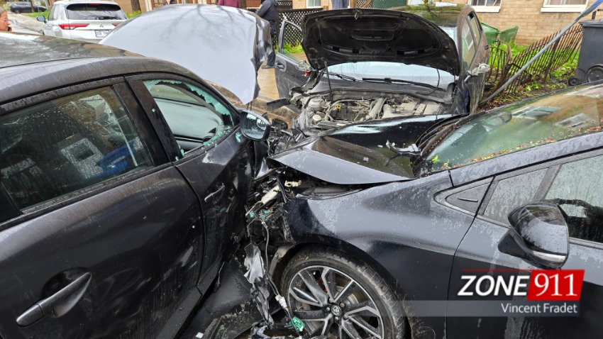 Spectaculaire accident sur la 3e Avenue à Québec quartier Limoilou 