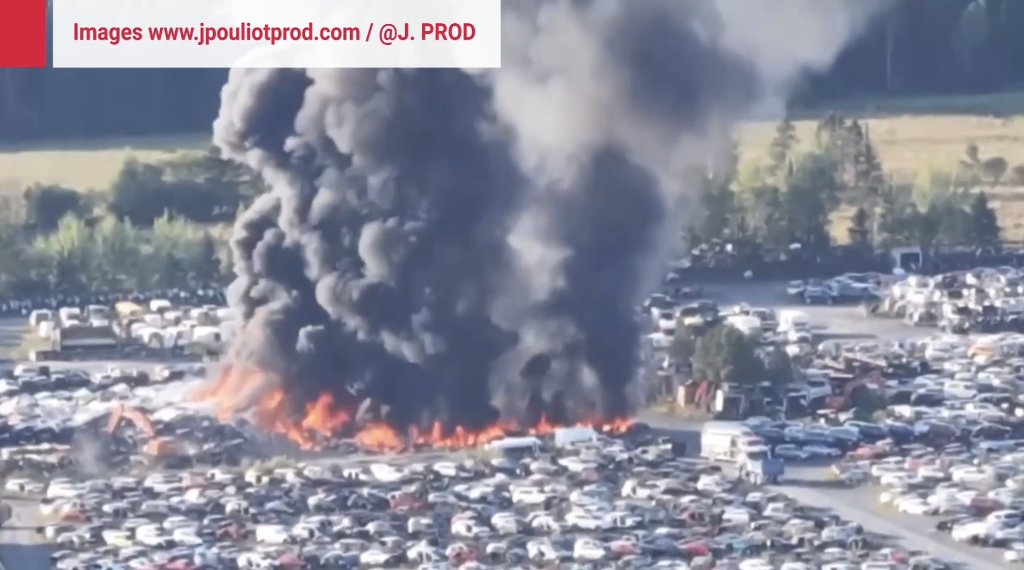Incendie majeur dans une entreprise de pièces automobiles en Beauce   