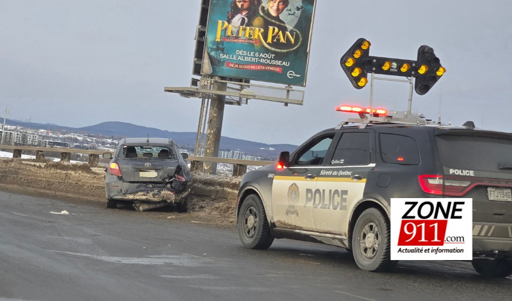 Encore un accident sur l'autoroute Robert-Bourassa méfiez-vous de la chaussée des viaducs 