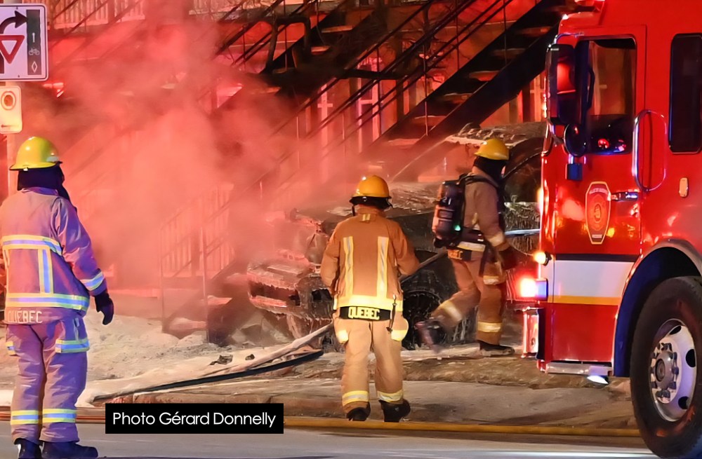 Véhicule en feu d’origine possiblement criminelle à Québec