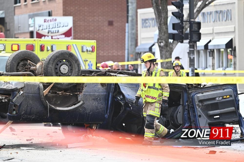 DERNIÈRE HEURE à Québec - Accident majeur sur la 18e rue face à l'hôpital de l'Enfant-Jésus 