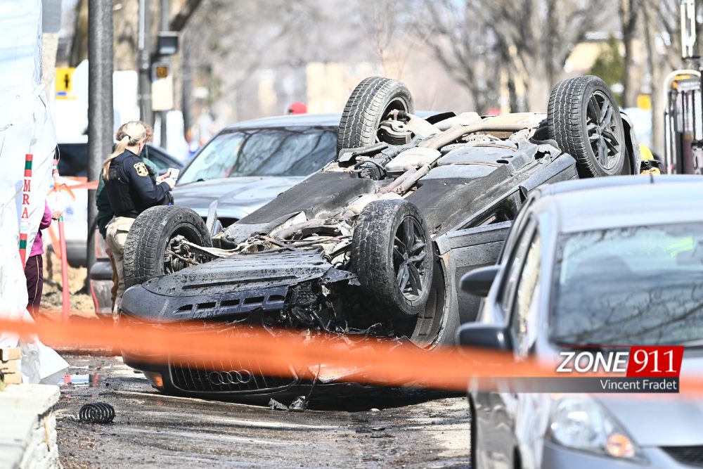 Québec - Spectaculaire accident dans Limoilou 