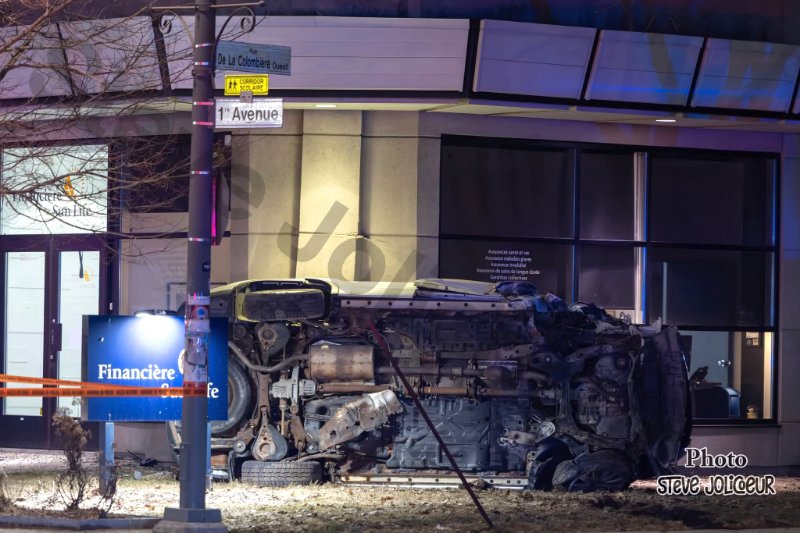 Accident - Une fuite de la police à Québec se termine en capotage 