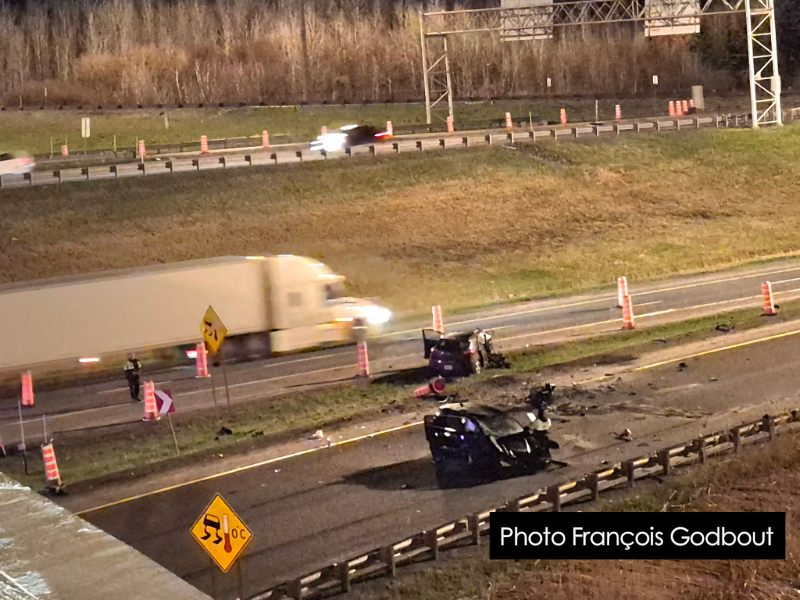 Lévis - Grave accident sur la 20 près des ponts : la conductrice circulait à sens inverse 
