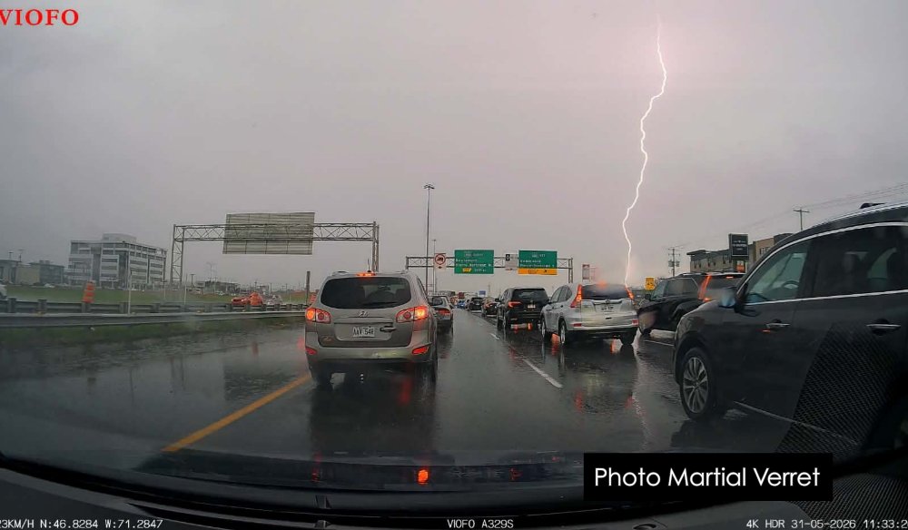 Orages, pluie, et de la grêle au Québec 