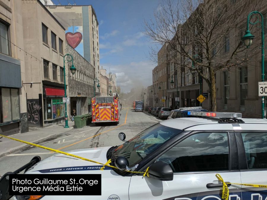 Incendie majeur sur la rue Wellington Nord  à Sherbrooke