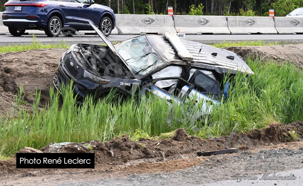 Accident : Deux policiers de Lévis blessés suite à un capotage sur l’autoroute 20