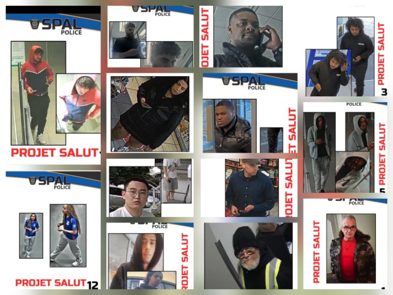 La policie de Longueuil cherche à identifier tous ces suspects