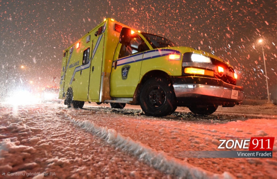 Un autobus de type voyageur s'est renversé sur l’autoroute 20 à Drummondville